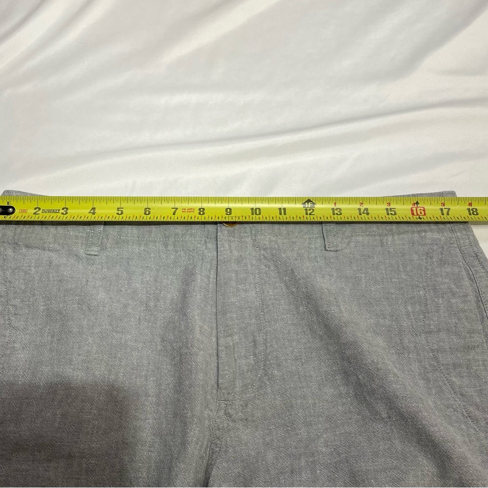 J.Crew Mens Linen Cotton Blend Gray Shorts Size 34 Inseam 8in Summer Lightweight - Picture 13 of 16